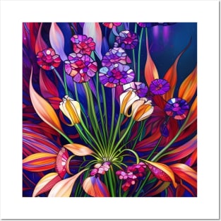 Beautiful Crystalline Flowers Posters and Art